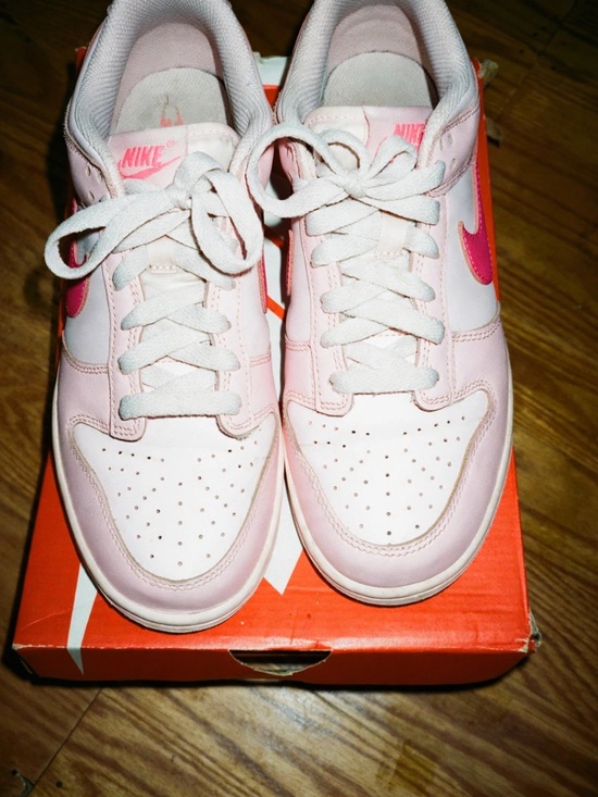 Nike Shoes - Nike Women's Light Pink Low-Top Sneakers with Hot Pink Swoosh